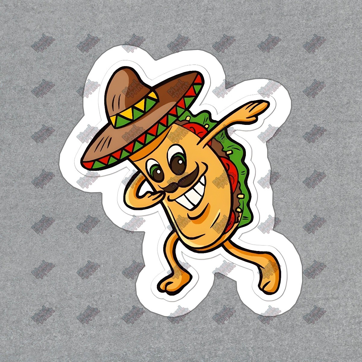 Fun Taco Vinyl Sticker Cute Taco Decal Foodie Gift Colorful Taco Art #748957