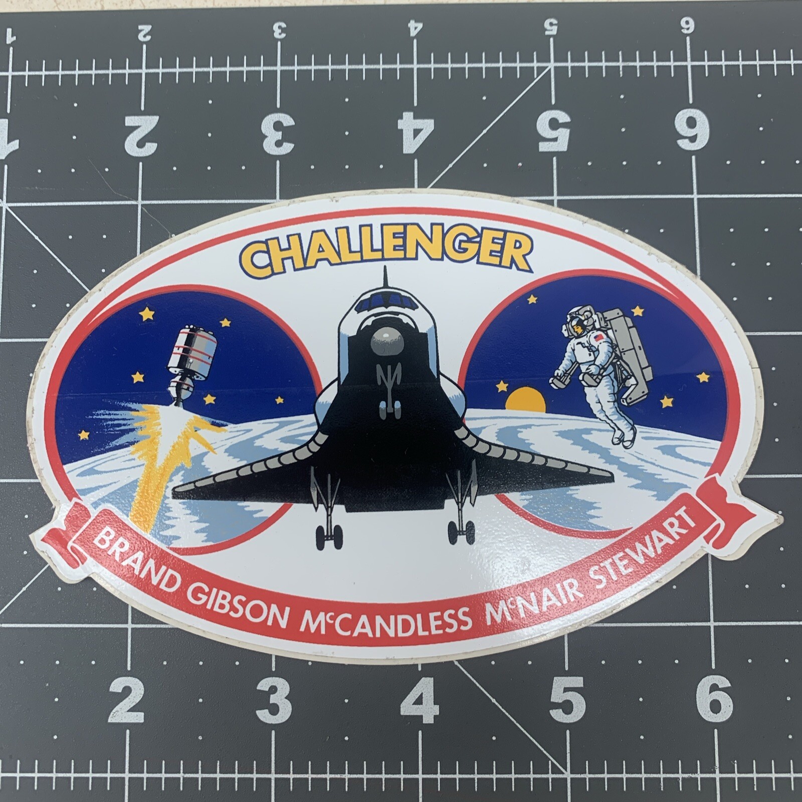 NEW NASA Challenger Flight Large Sticker Decal Space Travel Astronauts Stewart