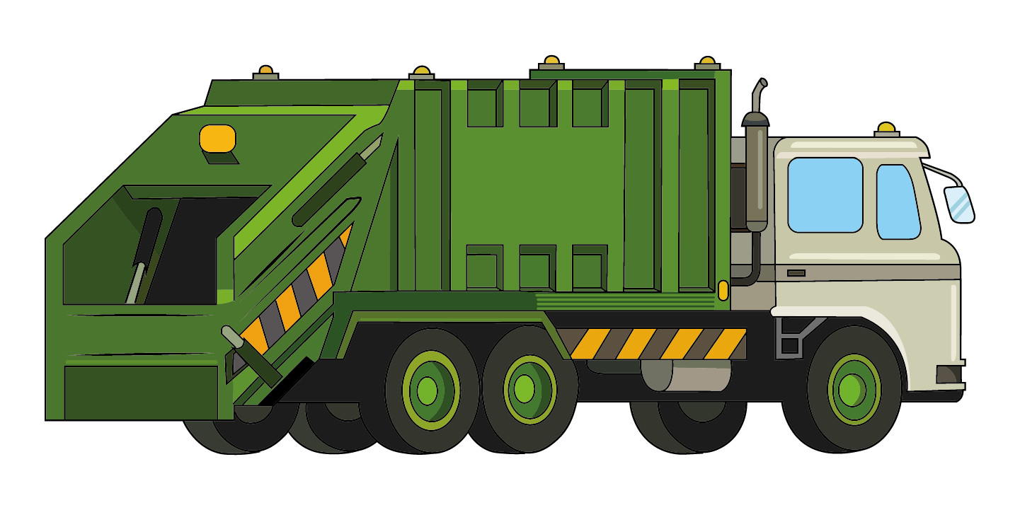 Garbage Collector Truck Decor Green Trash Truck Art Design Vinyl Home Wall Decal