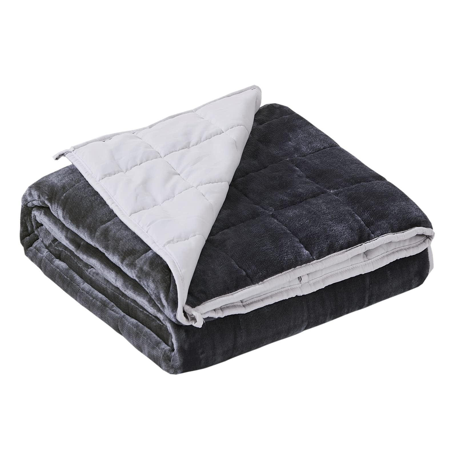 Satwip Weighted Blanket Queen Size 15lbs Fuzzy Warm Flannel Throw Blanket wit…