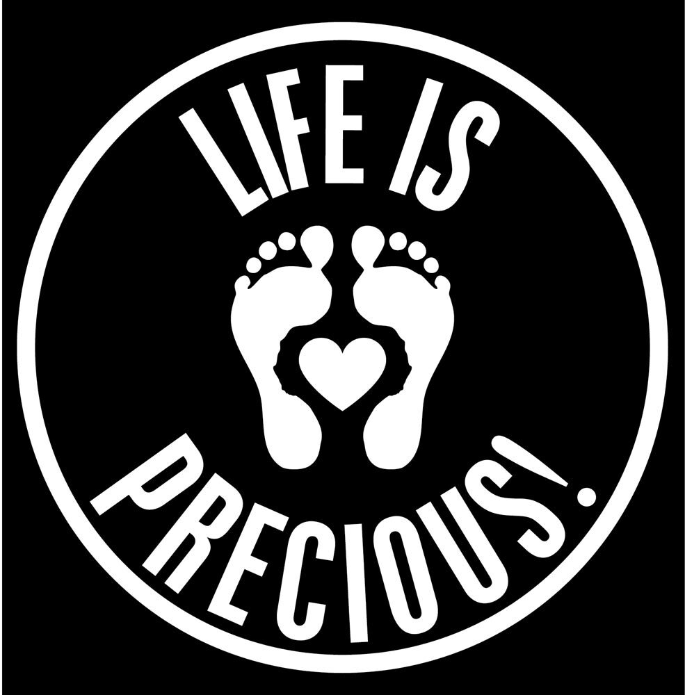 Life is Precious Pro-Life Vinyl Cut-Out Sticker
