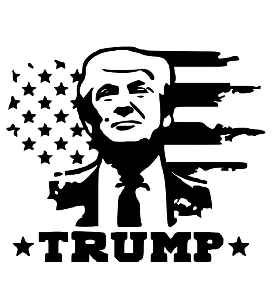 Donald Trump Flag or MAGA logo Vinyl Decal Window Laptop Any Size Any Color