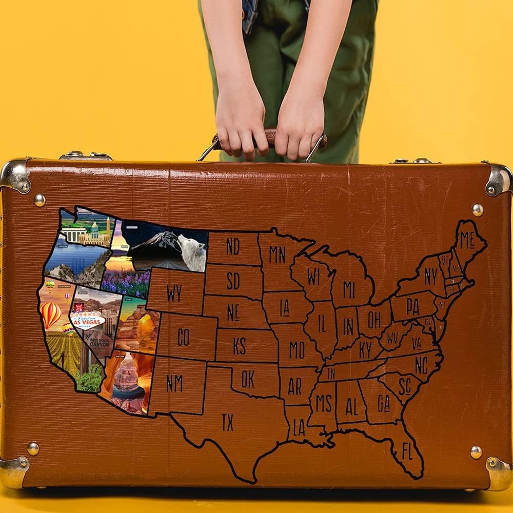 Sticker, 50 States Travel Map Theme for RV, 23.6″ x 15.7″
