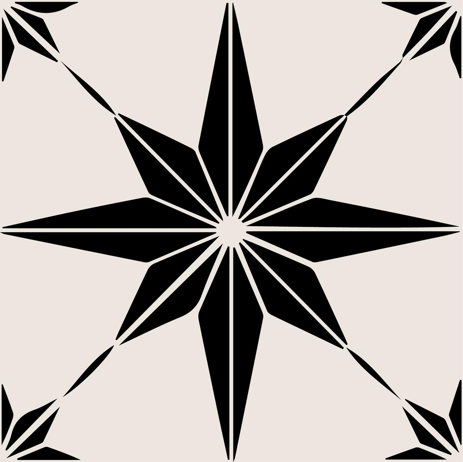 4″ x 4″ Black and White Mono Cross Peel and Stick Tiles