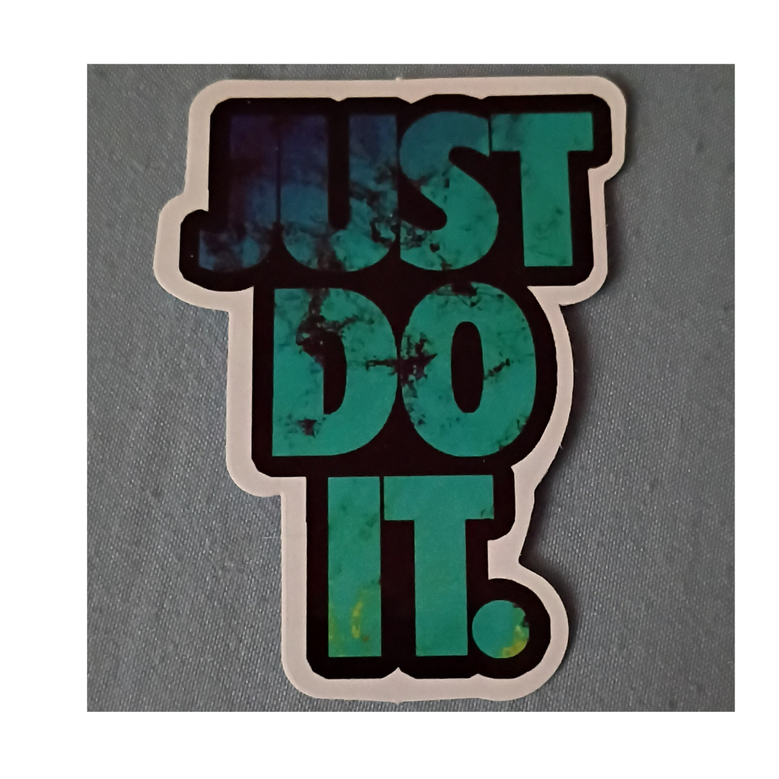 Black Teal Vinyl Quote Sticker Decal “JUST DO IT” Graphic Print