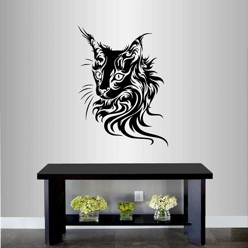 Wall Vinyl Decal Cat Face Kitten Pet Kids Nursery Room Wall Sticker 147