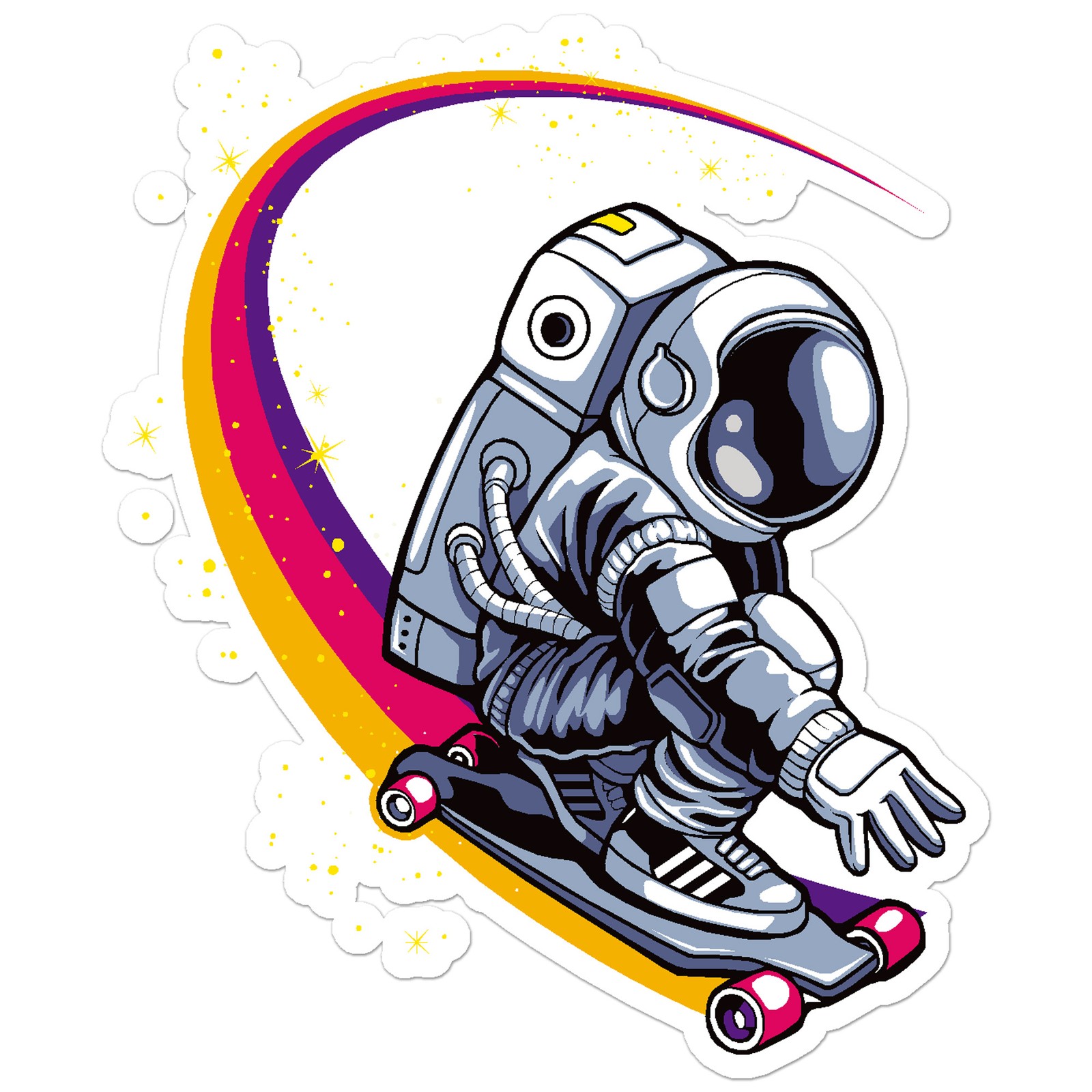Skateboarding Astronaut – Vinyl Decal Sticker – Car Window Laptop – ebn8987
