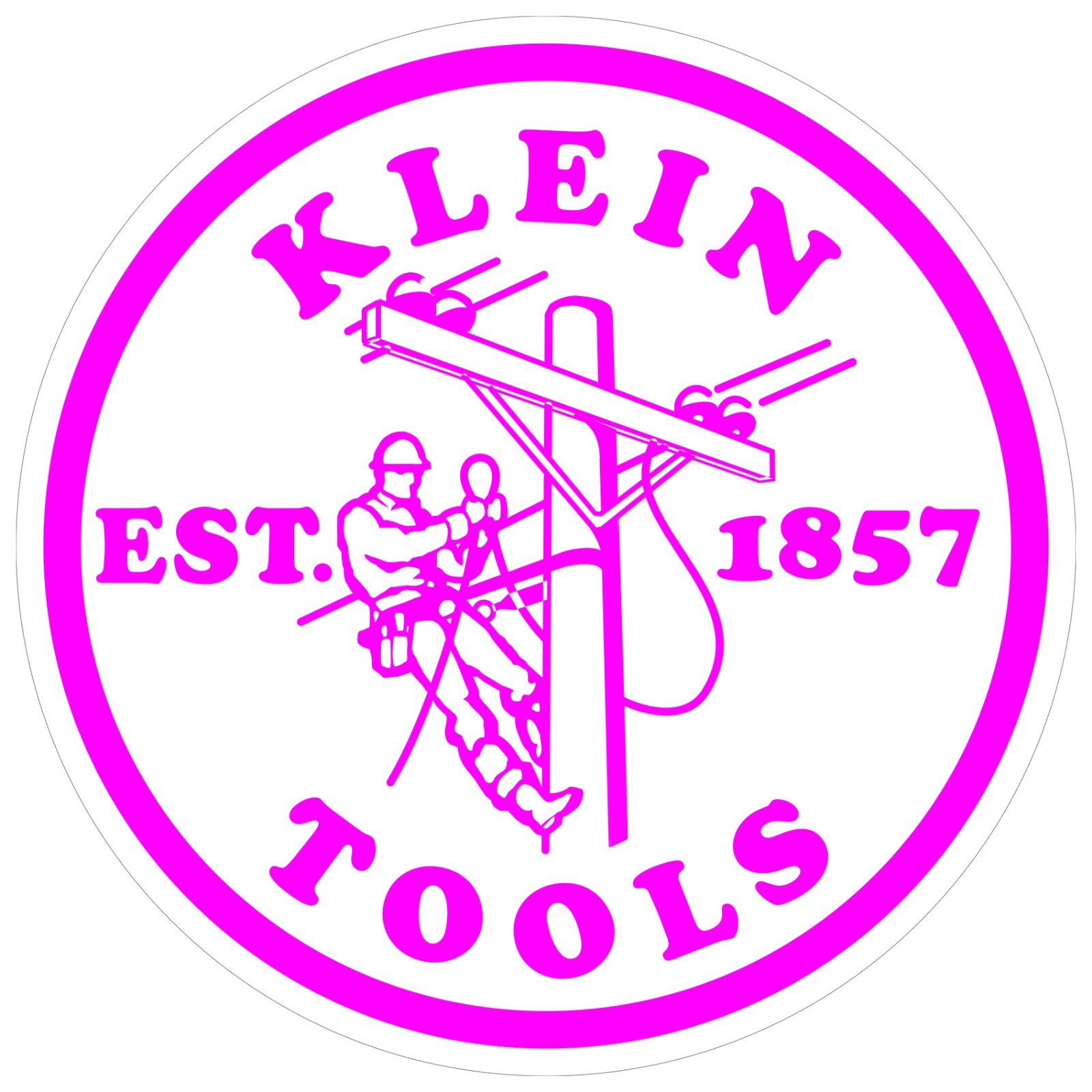 Klein Tools Decal Sticker Electrician Journeyman/ LINEMAN Sizes 3″, 5″, 7″ ROUND