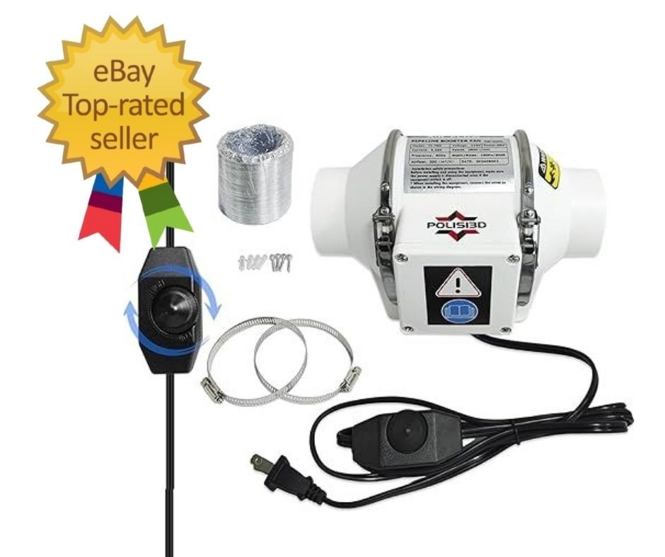 Powerful 3 Inch Inline Duct Ventilation Fan AC Vent Blower Exhaust Fan w/ 1.5M P