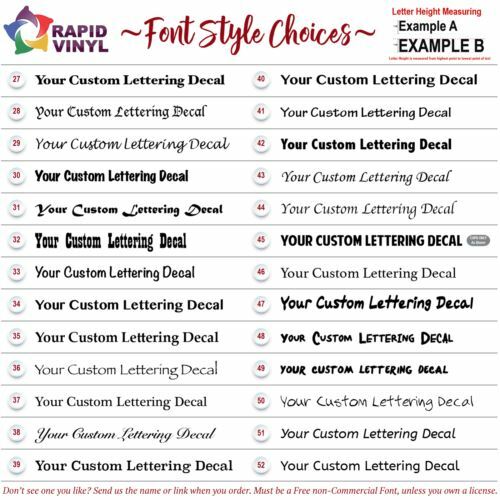 Custom Vinyl Lettering Outdoor Decal Car Truck Boat RV Door Window Glass Sticky