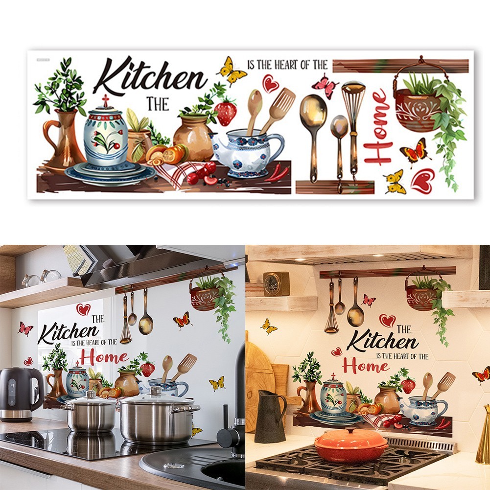 Environmentally Friendly Kitchen Background Wall Stickers PVC Material