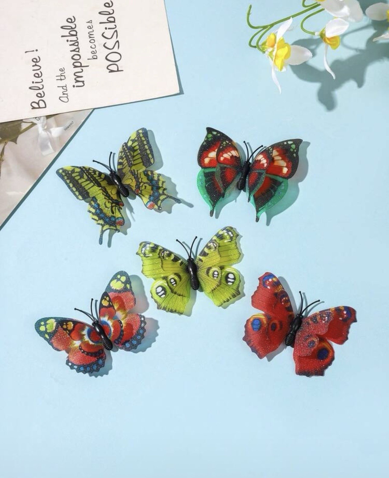 3D Effect Butterfly Wall Stickers/Decals, Multicolor Decorative Wall Art
