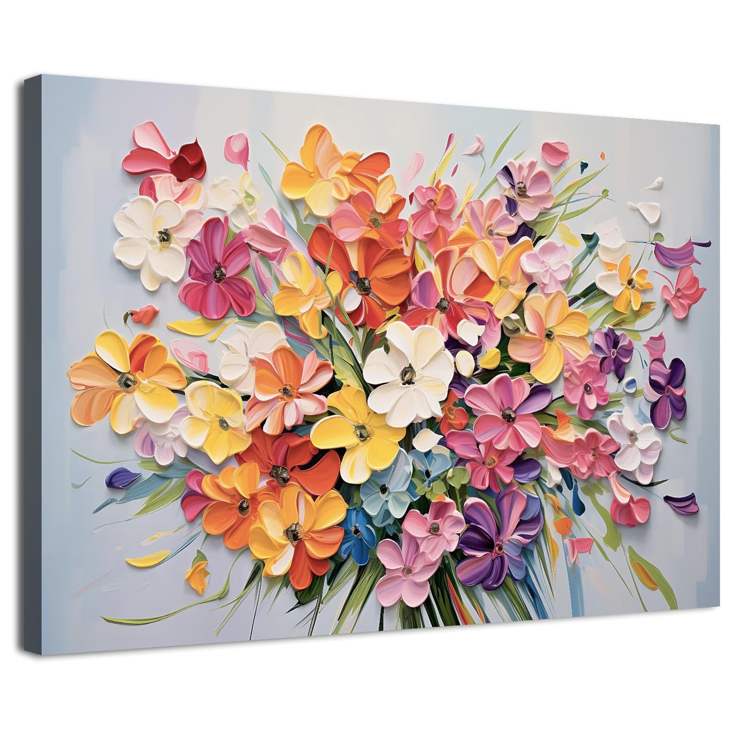 Aesthetic Daisy Wall Decor Floral Wall Art Abstract Poppies Bouquet Texture C…