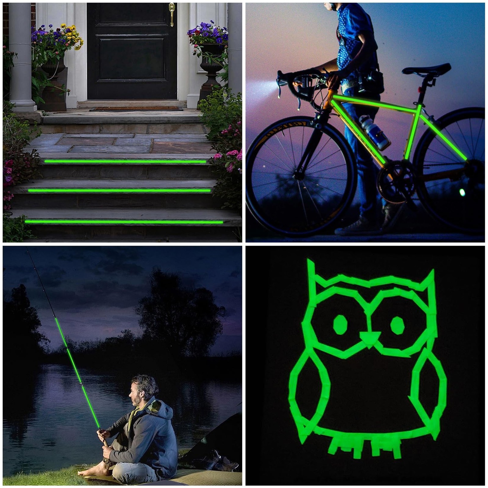 Glow in Dark Tape 0.5in x 10 feet Luminous Safety Marking Adhesive Strip New USA