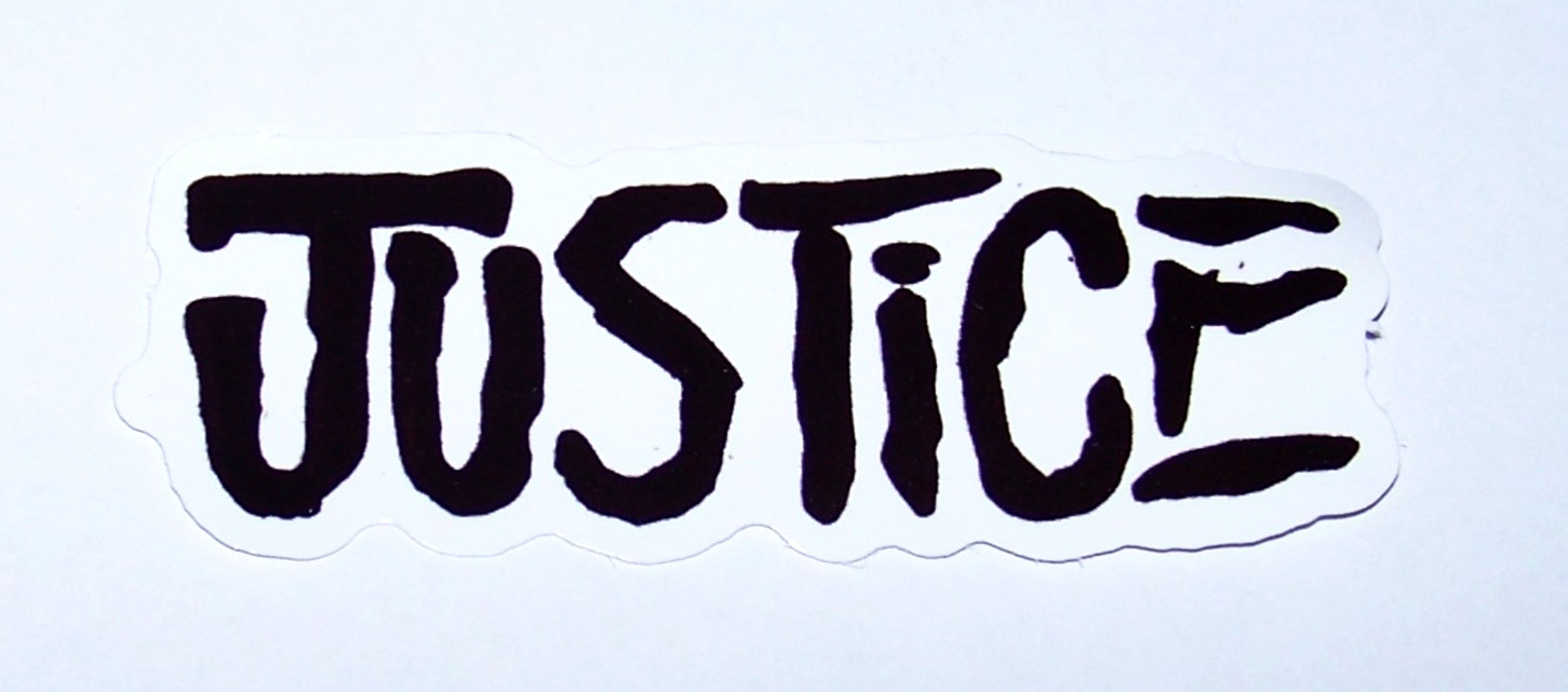 JUSTICE Logo Cut Sticker Decal Band Music Disco Techno Rock Justice