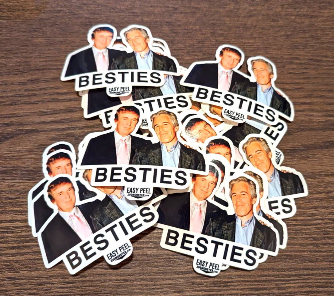 “BESTIES” Sticker Pack Donald Trump w/ Jeffrey Epstein Files Anti-Trump Stickers