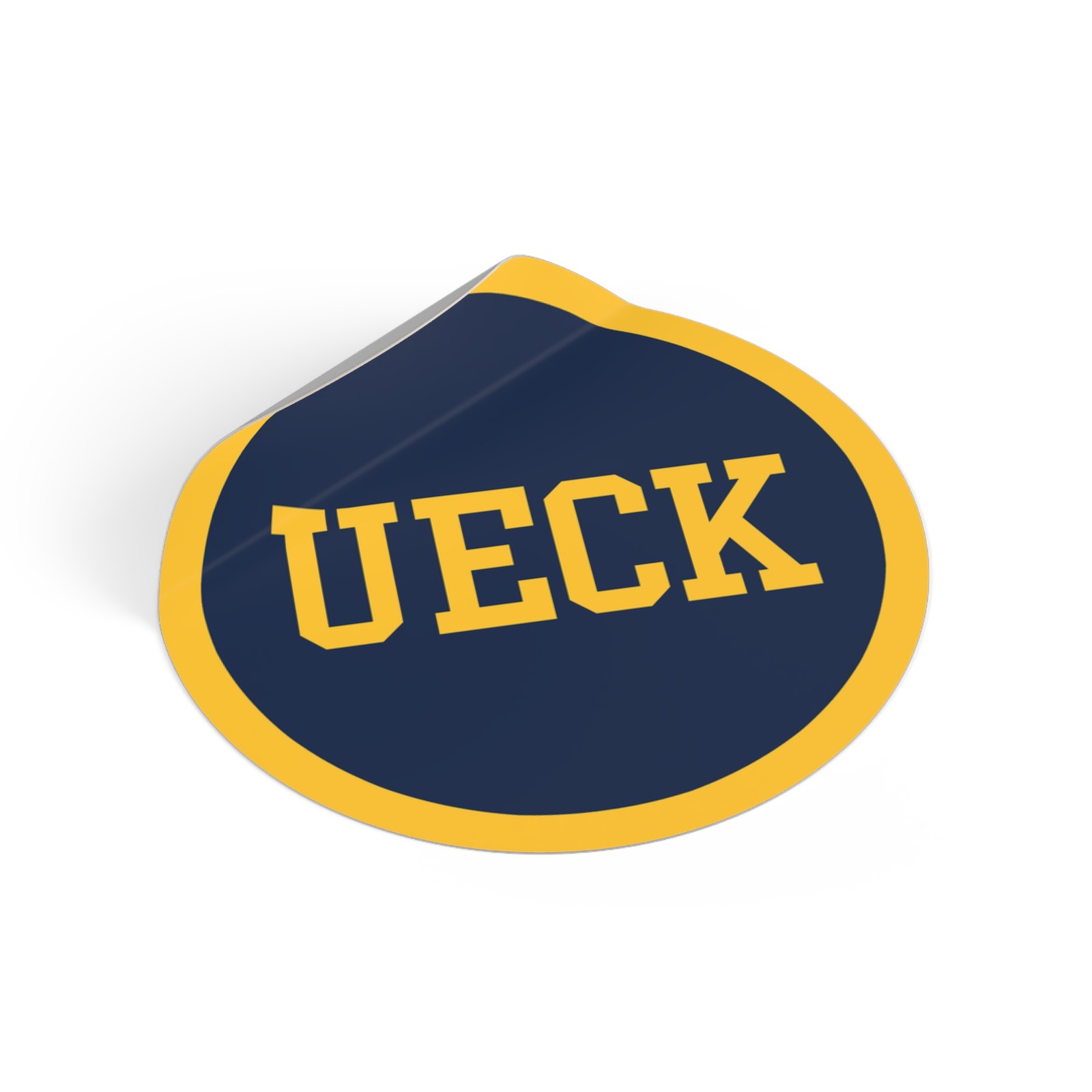 UECK Round Vinyl Sticker, UECK Design, Funny Baseball Fan Sticker