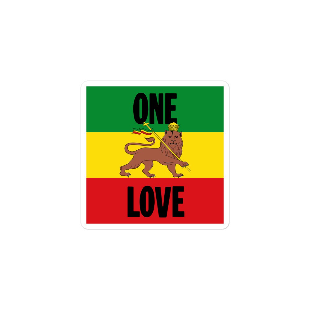 New Color Vinyl Sticker One Love Rastafarian Reggae Ethiopia