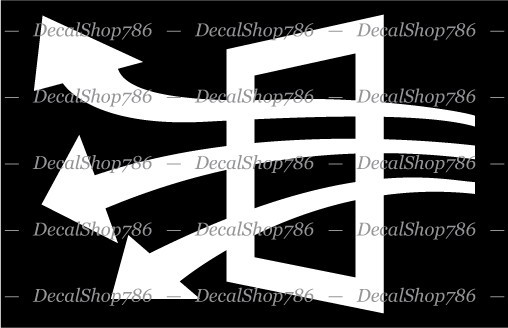 Air Flow Symbol – HVAC – Car/SUV/Truck Vinyl Die-Cut Peel N’ Stick Decal/Sticker