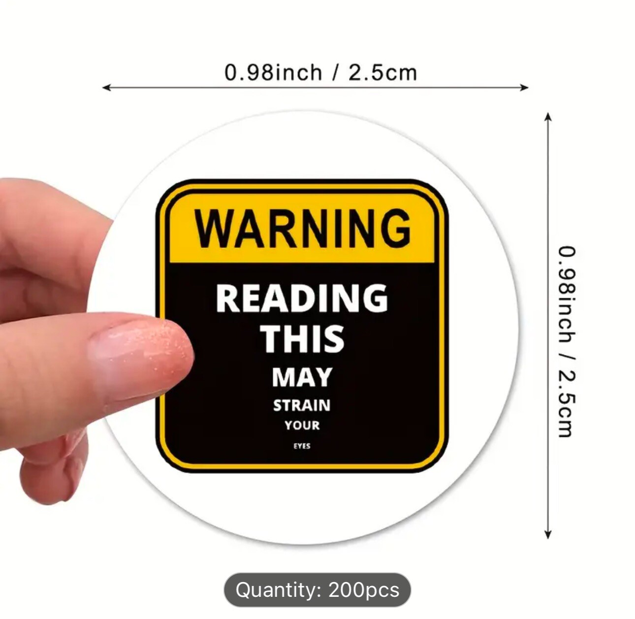 Warning Slogan Stickers 200pc Roll