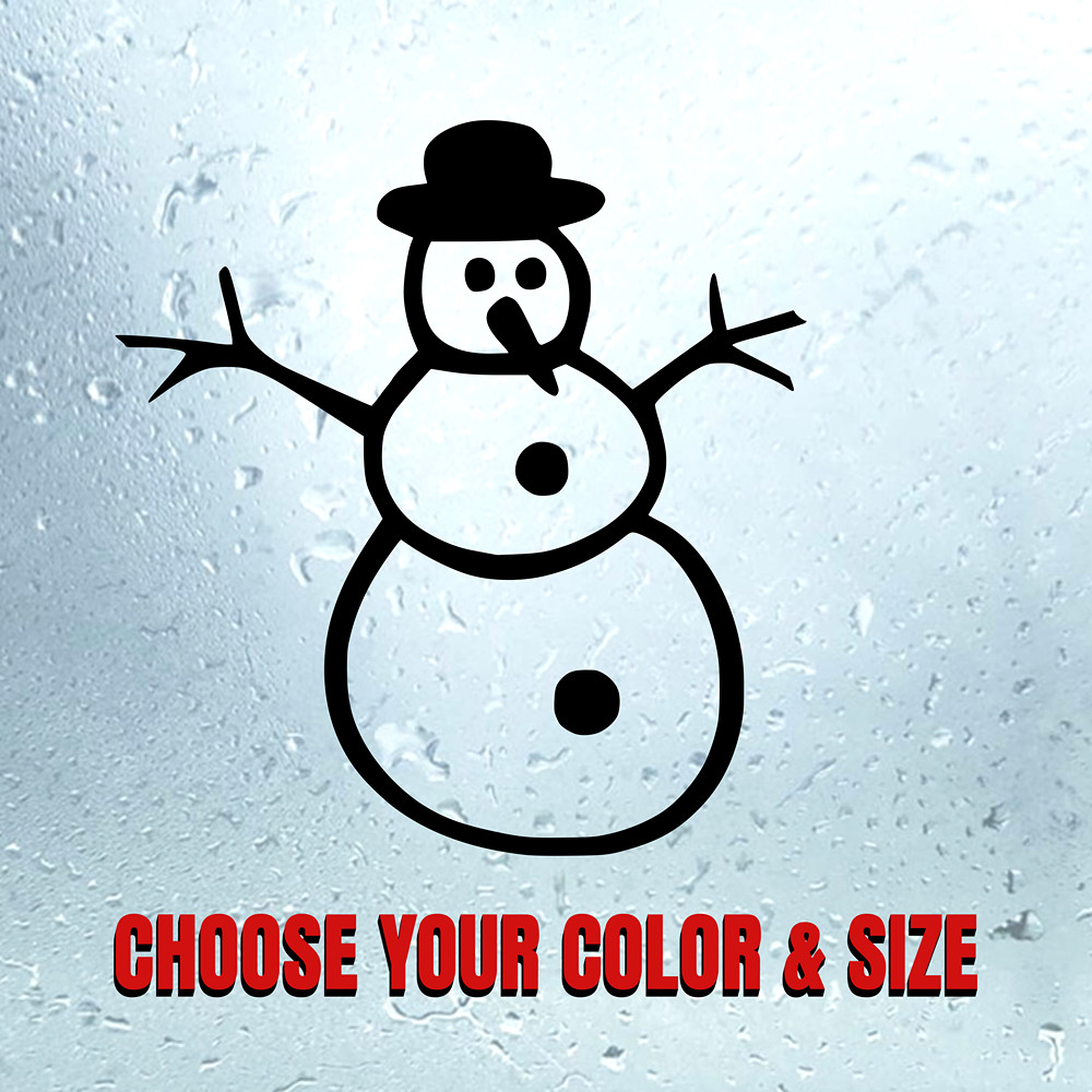Snowman Sticker Christmas Vinyl Decal Winter Car Truck Laptop Window Holiday Dec