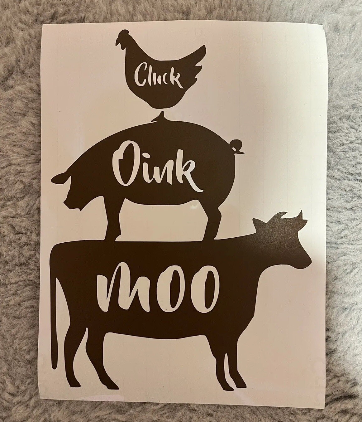 Farm animals Decal sticker 6×8″ Kitchen Removable vinyl, Cow/Pig/Chicken decor