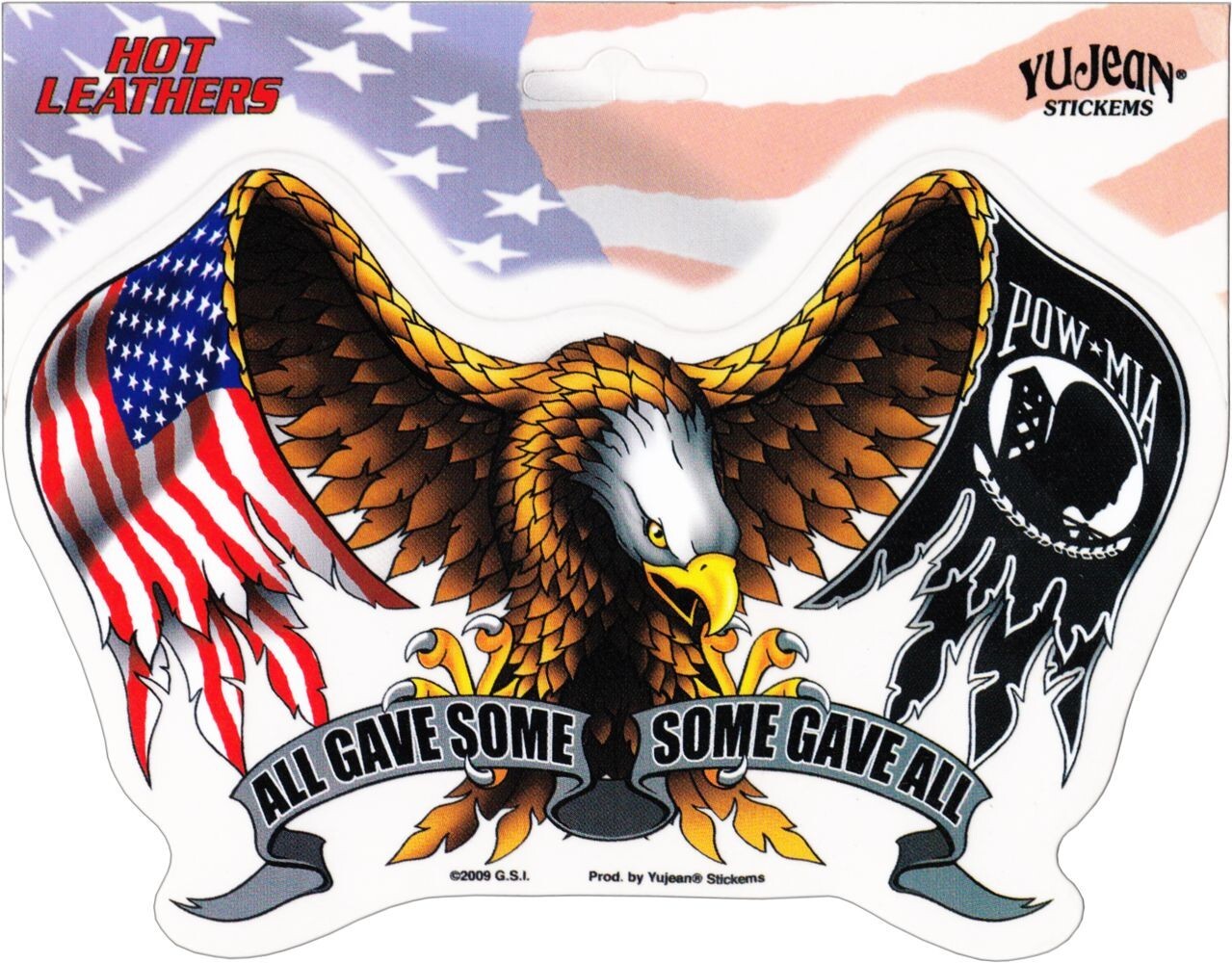15624 All Gave Some Some Gave All USA And POW MIA Flag 6.75″ Transparent Sticker