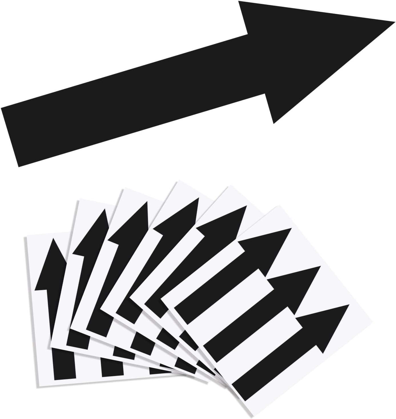 15 Pack Black Arrow Stickers 8×2 Inch Waterproof PVC Floor Wall Direction Signs