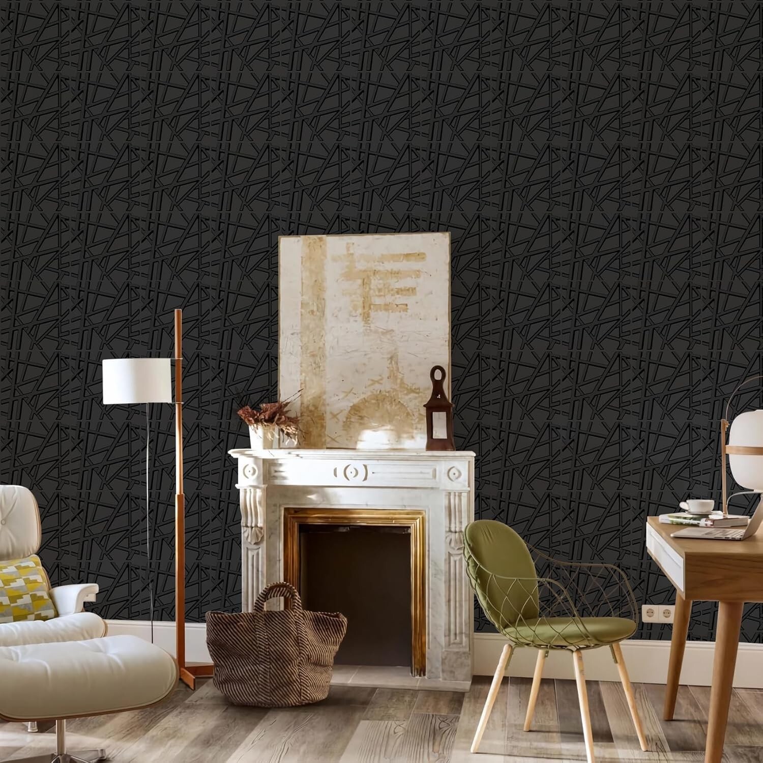 33 Pack 3D Wall Panels for Interior Wall Decor, 12”X12” Black Accent Textured