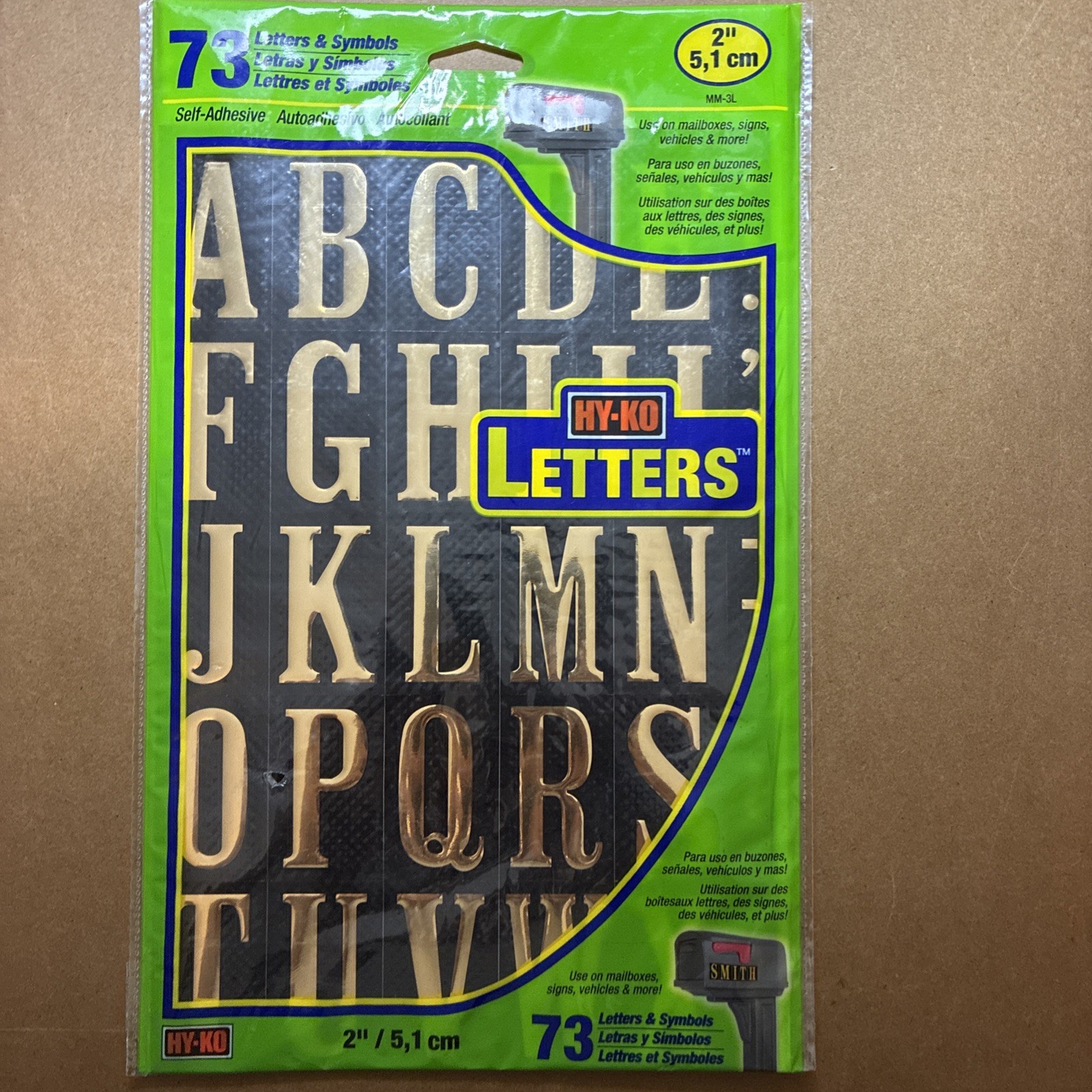Hy-Ko Self-Adhesive Polyester 2 In. Gold Letter Set MM3L Hy-Ko MM3L 029069020316