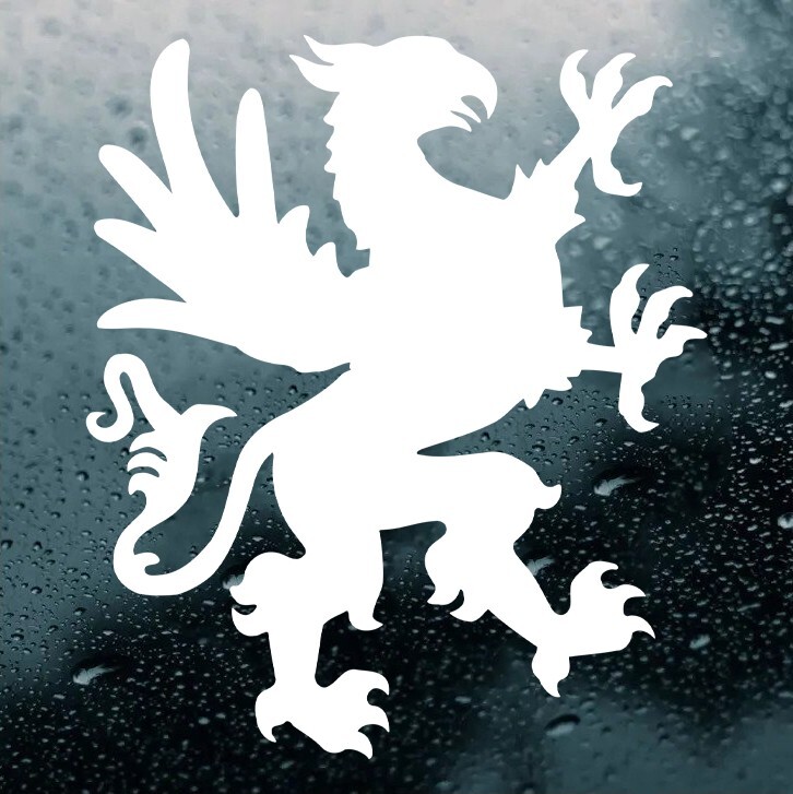 Heraldic Griffin Vinyl Decal V2 | Coat of Arms Heraldry Lion Eagle | Die Cut