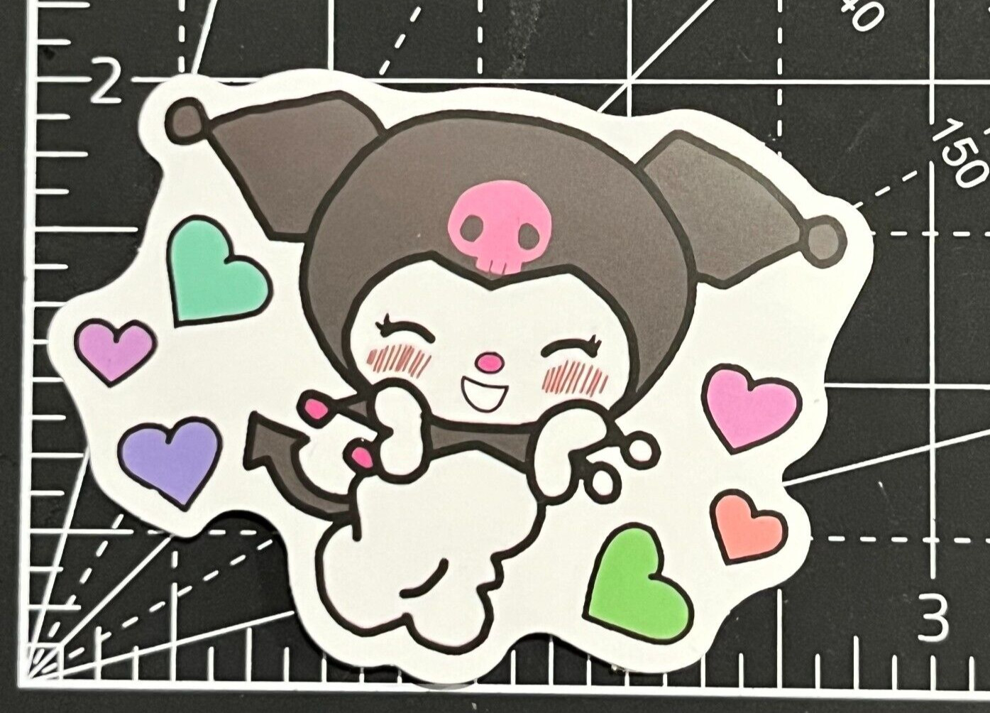 BLUSHING in LOVE Kuromi – Vinyl DECAL Sticker Bomb KAWAII Sanrio Emo Kawaii