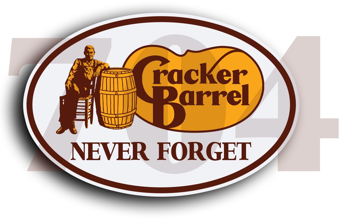Cracker Barrel Logo Sticker Brand Waterproof Vinyl Decal Never Forget