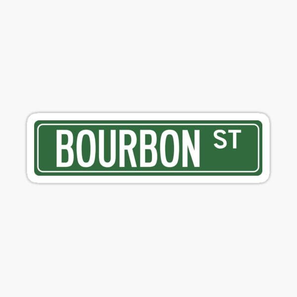 Travel to New Orleans Louisiana Bourbon Street Sign Landmark Vinyl Decal Sticker