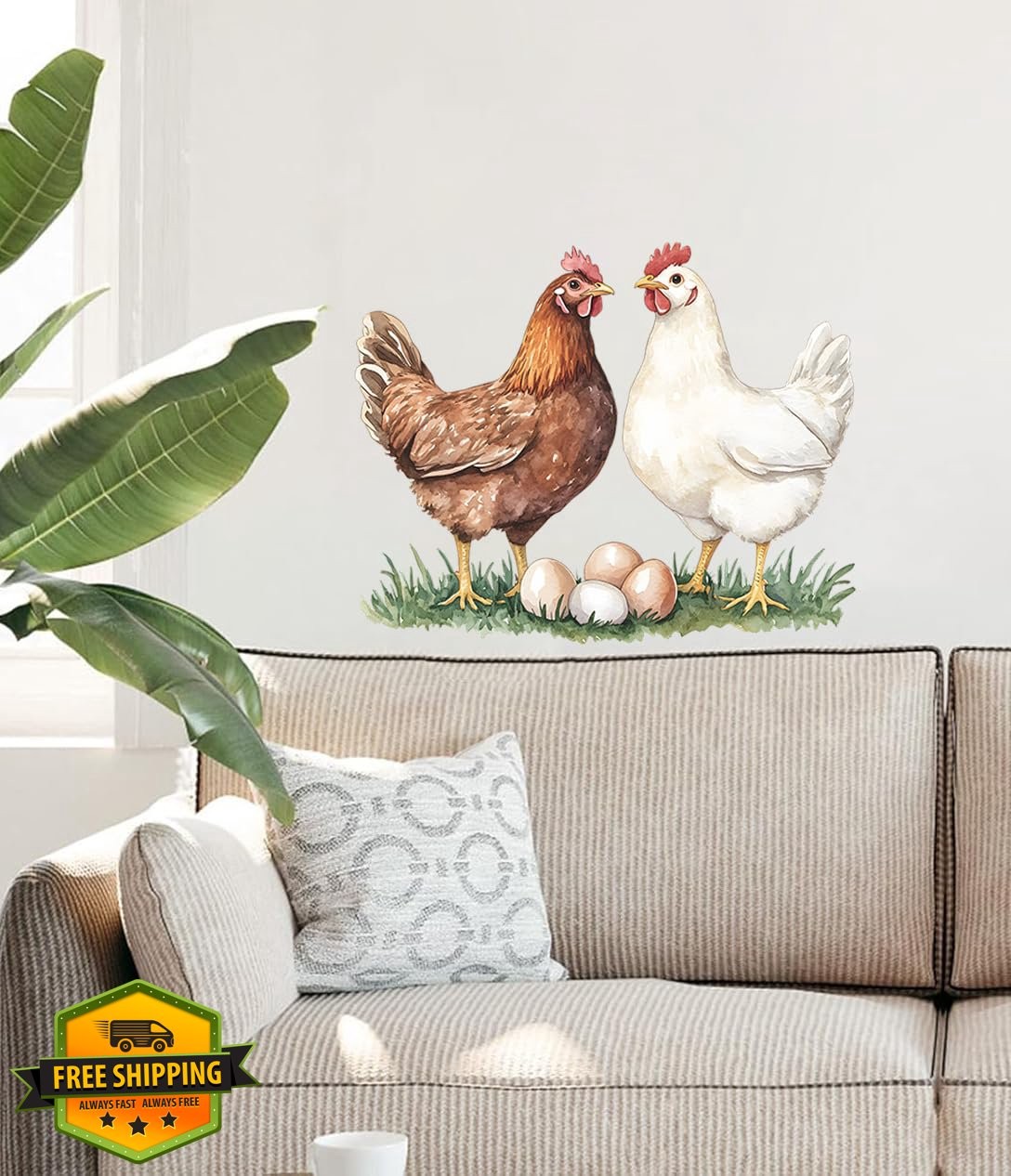 Chicken Wall Decal Farmhouse Art Sticker
