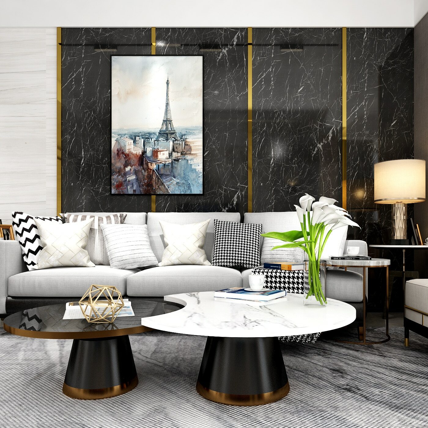 Black 8M Marble Self Adhesive Wallpaper Vinyl Sticky Paper Decals Wall Sticker