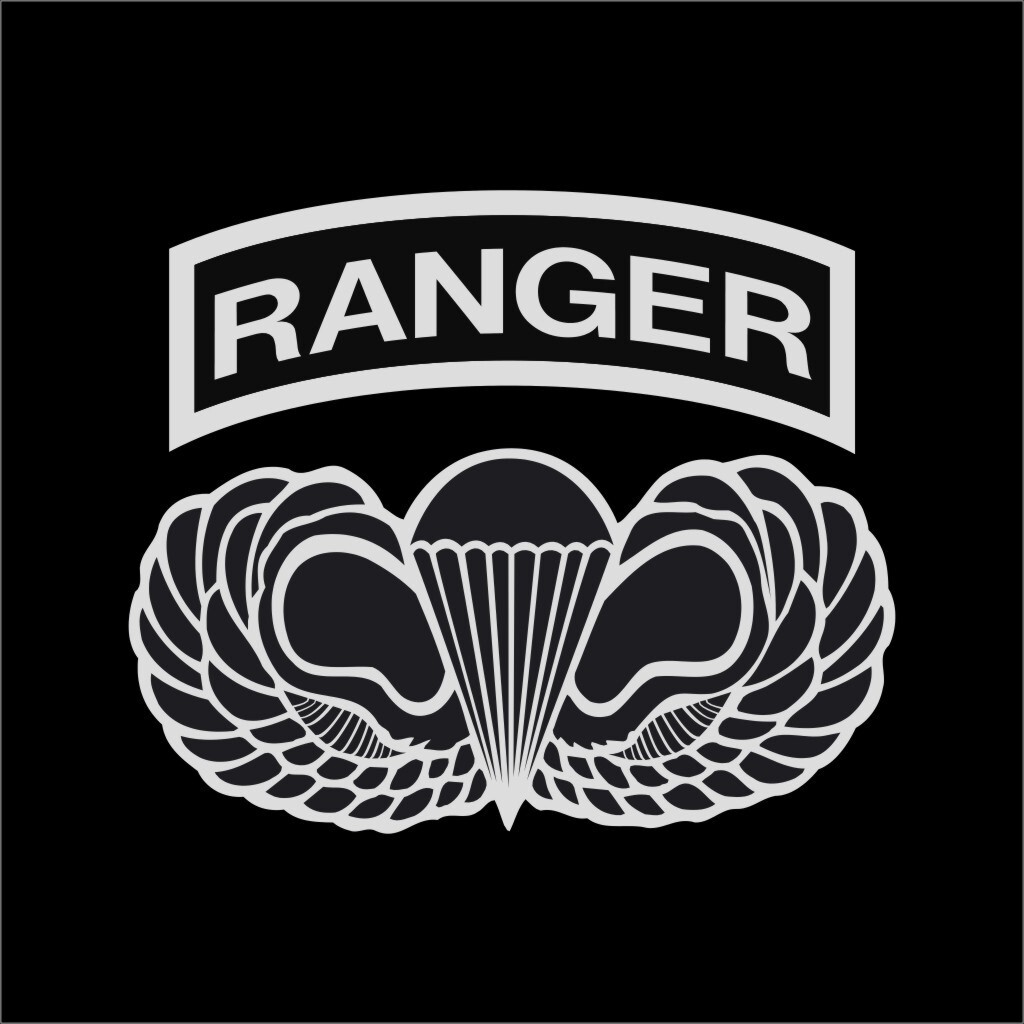 US Army Ranger Airborne Wings Military 1 Color Window Wall Vinyl Decal Sticker