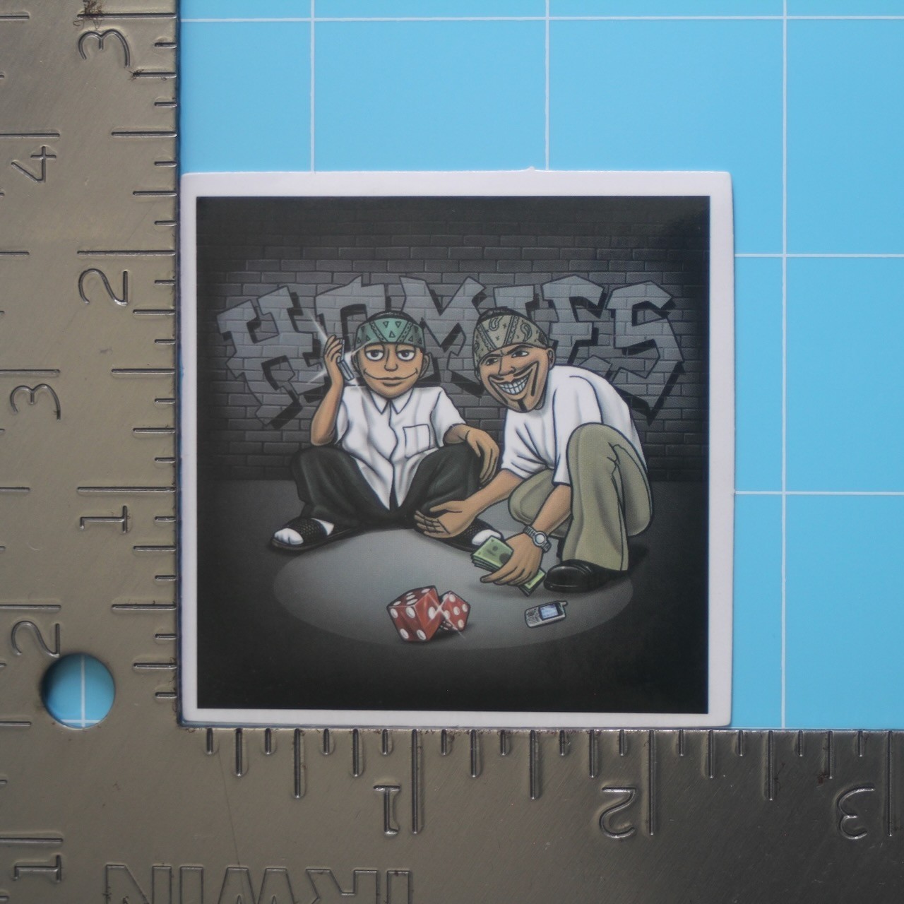 Homies Sticker (FROGGY, LUCKY) Chicano Gangster Lowrider, Gloss PVC Decal