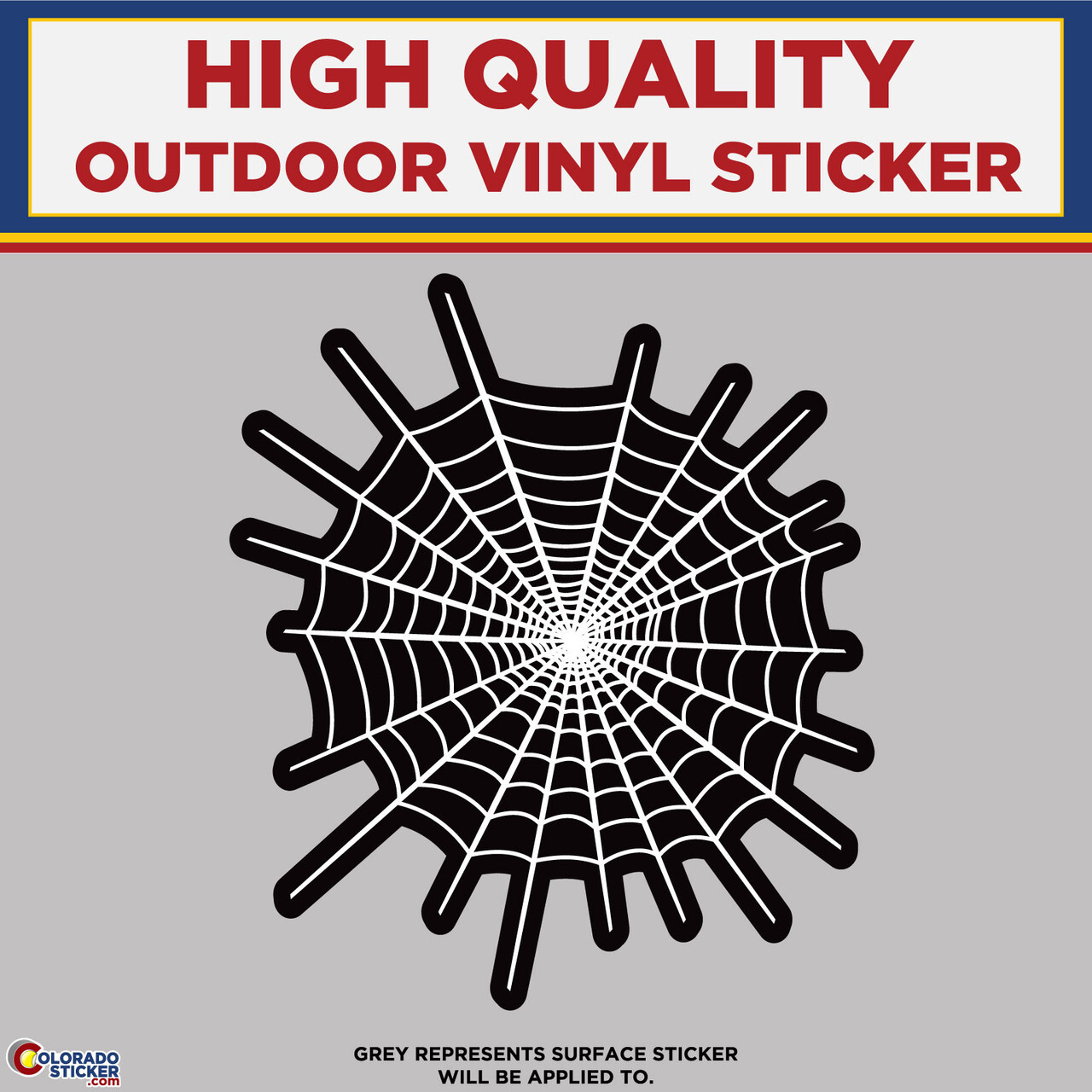 Spider Web Black & White, High Quality Vinyl Stickers