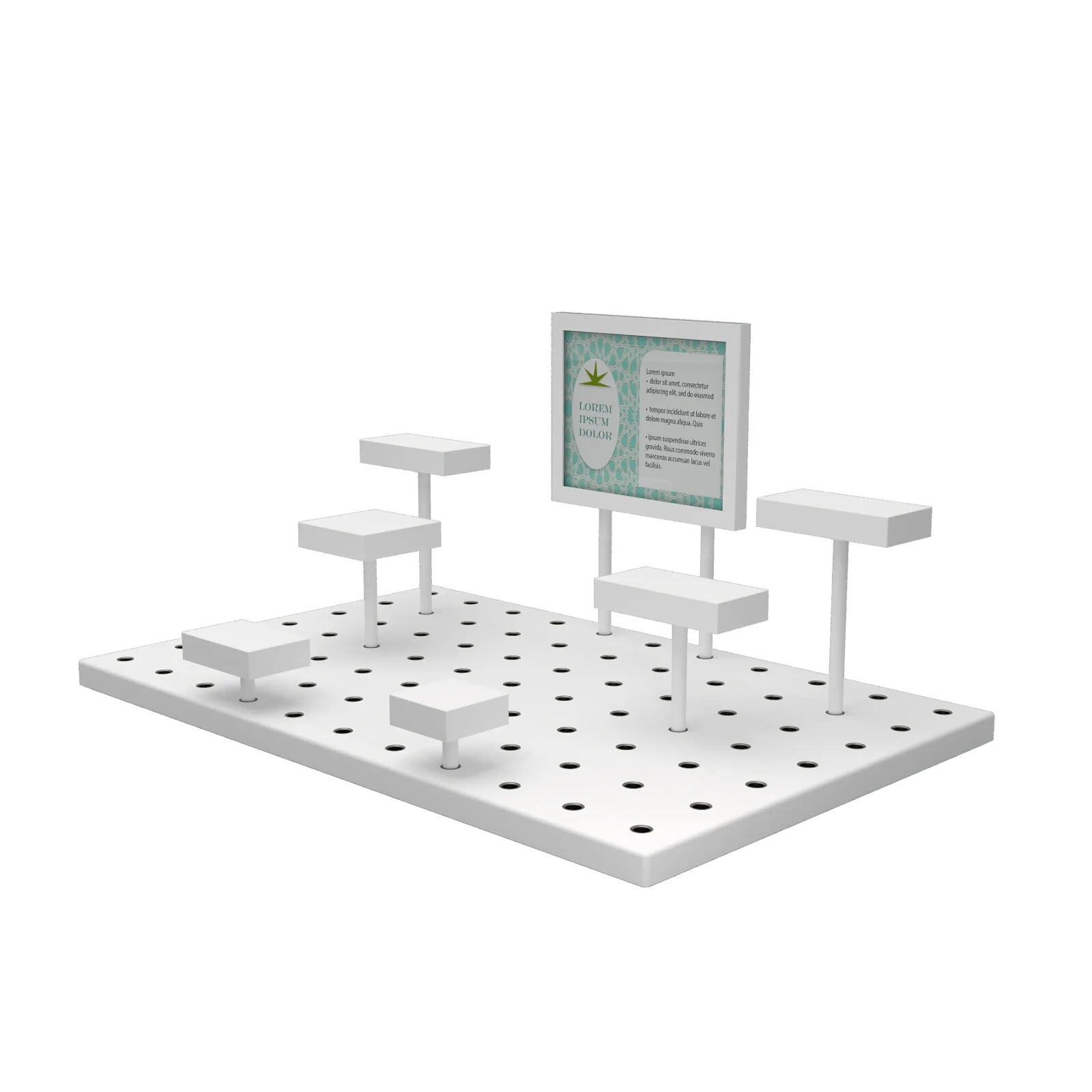 Modular Multi-Level Display Riser Kits Large High Gloss White ZNKIT2GW