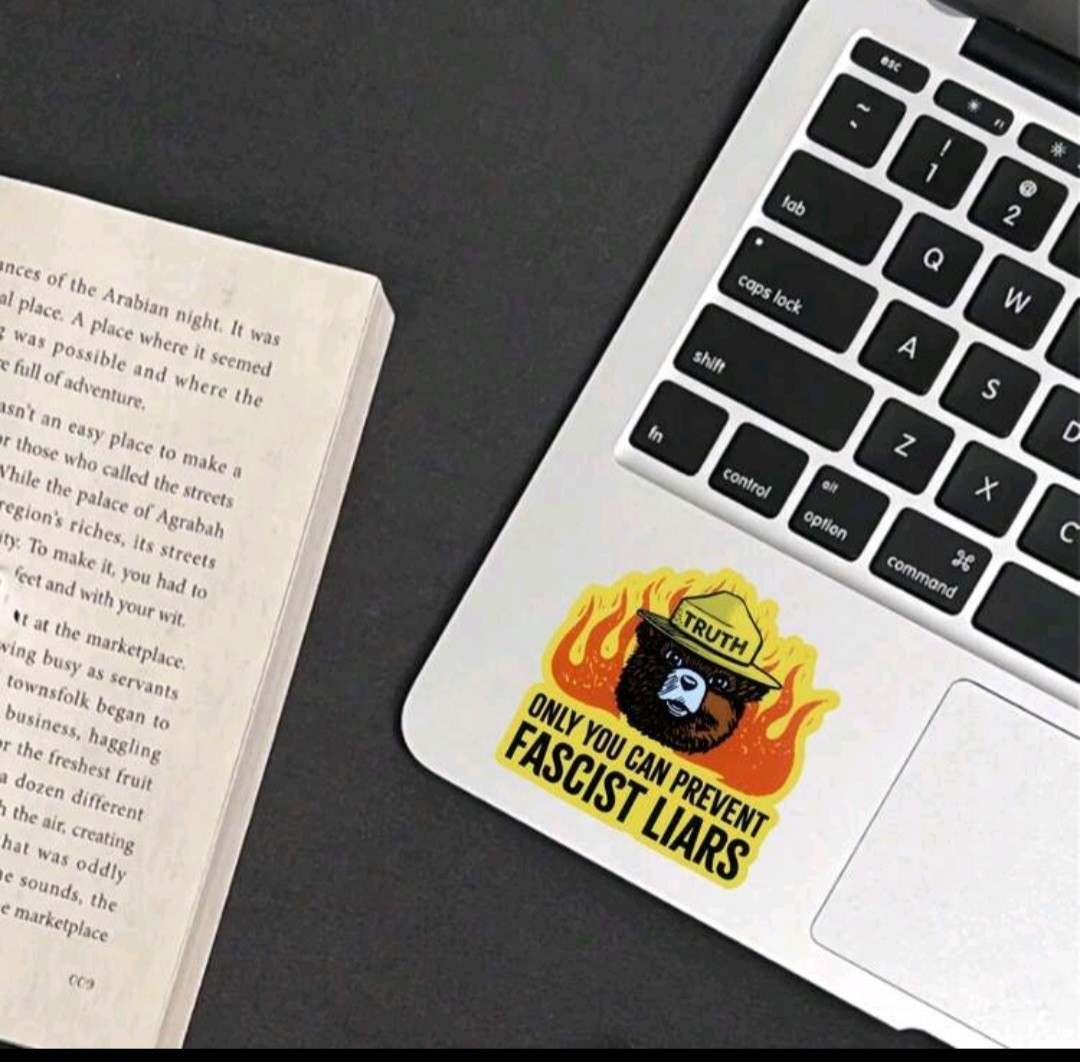 Only You Can Prevent Fascist Liars Bear Sticker 3x3in Free Shipping