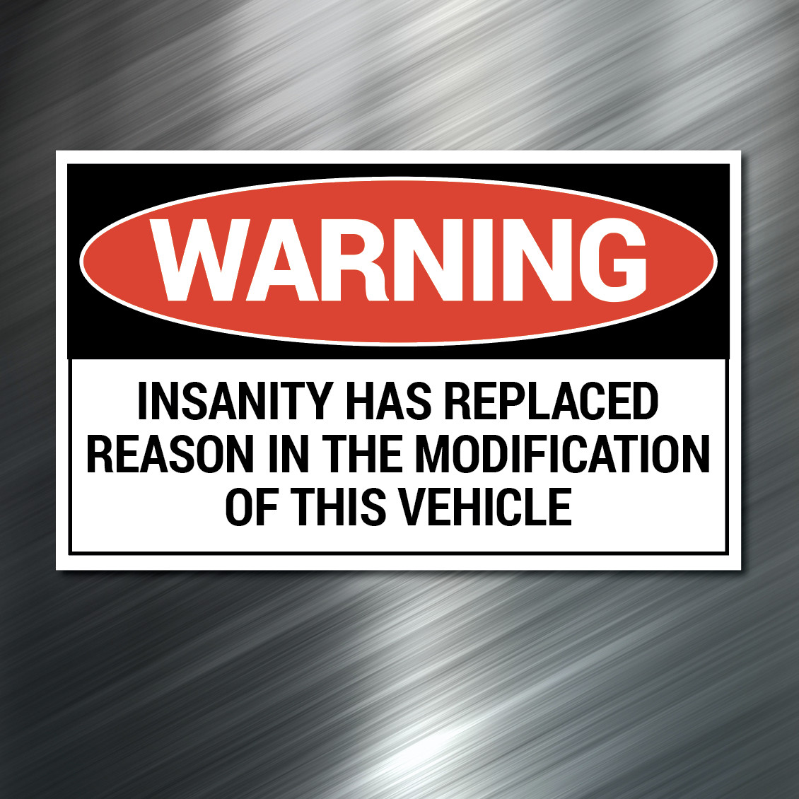 (1) Warning Insanity Sticker car Auto Race Drift JDM Decal Truck Funny Diesel