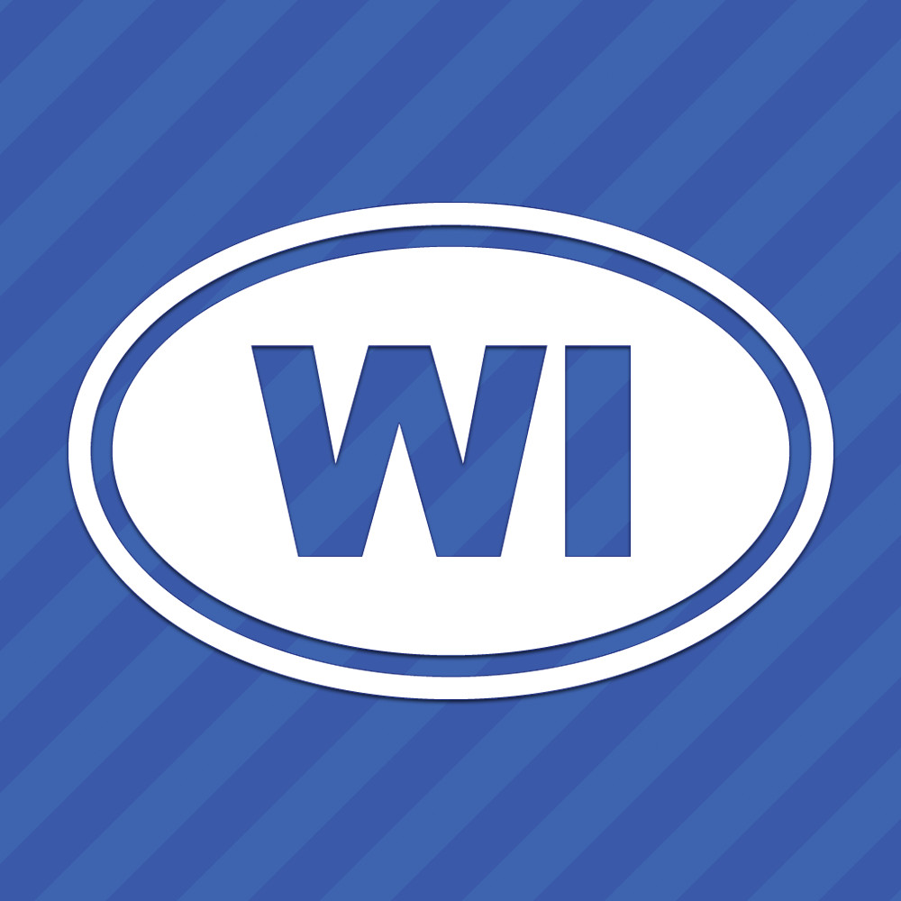 Wisconsin WI Oval Vinyl Decal Sticker