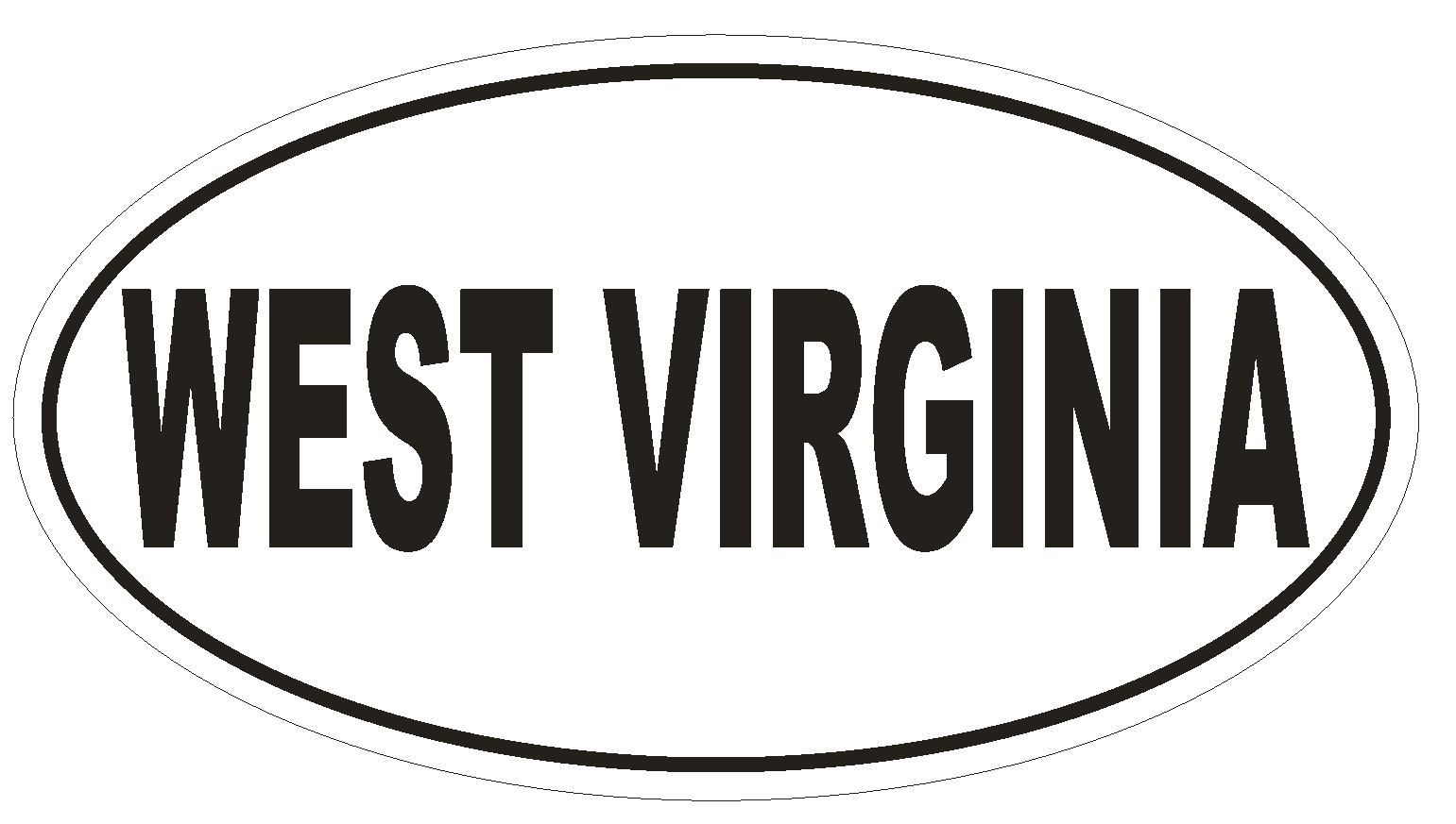 West Virginia Oval Bumper Sticker or Helmet Sticker D2349 State Euro Oval