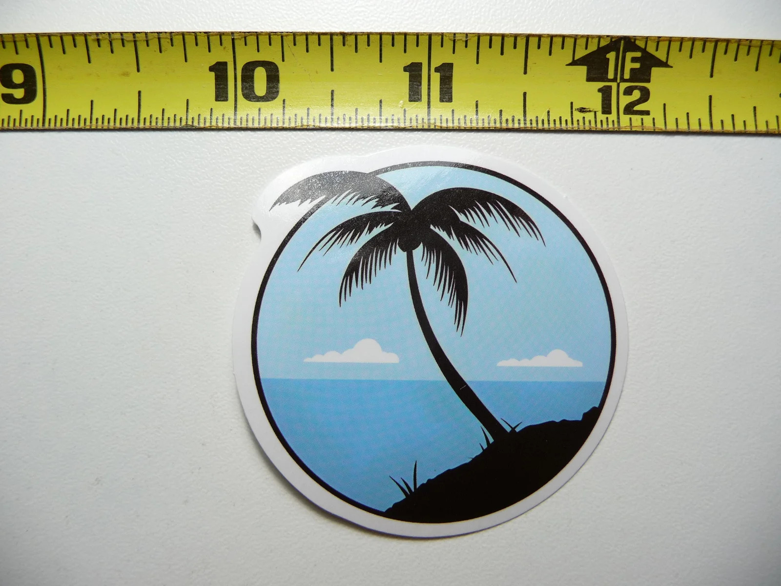 COCONUT PALM TREE OCEAN SMALL STICKER DECAL TROPIC SCENE VACATION TRIP