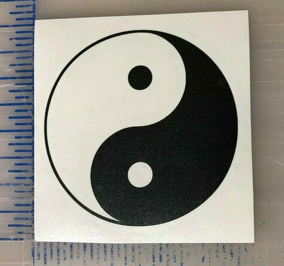 Yin Yang Symbol Record Decal 3.5″ 4.5″ 5.5″ Choose Color & Size – Taoism Auto