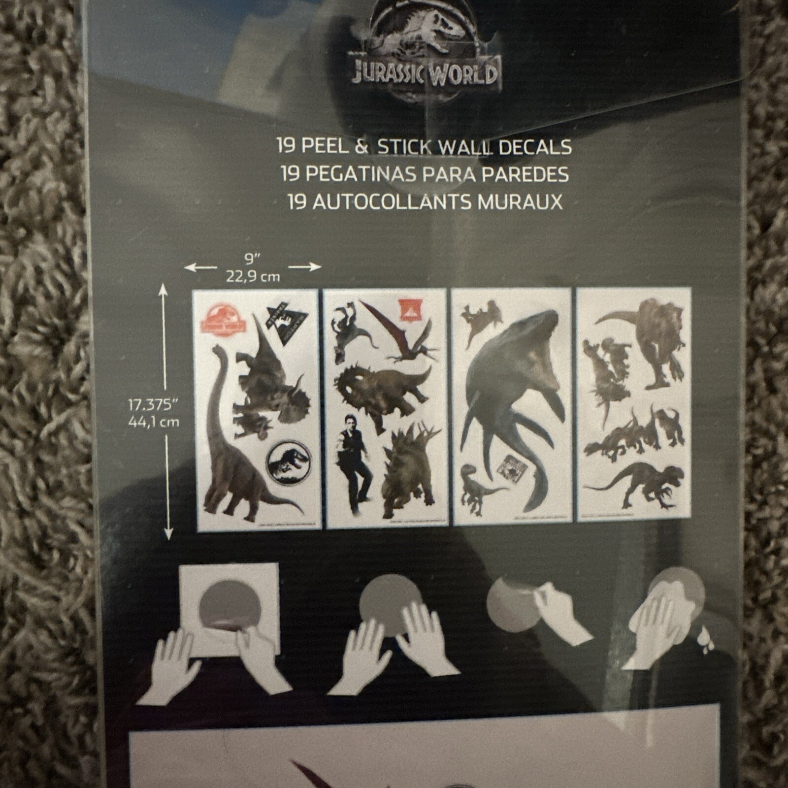 RoomMates Jurassic World Fallen Kingdom 19 Peel&Stick Repositional Wall Decals