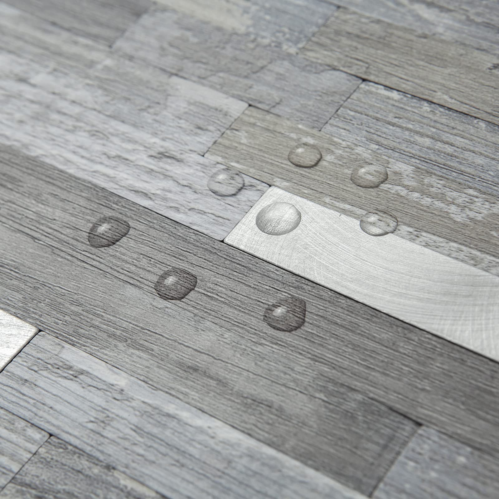 20 Sheets Peel and Stick Backsplash, Distressed Wood Look PVC Wall Tiles Stic…