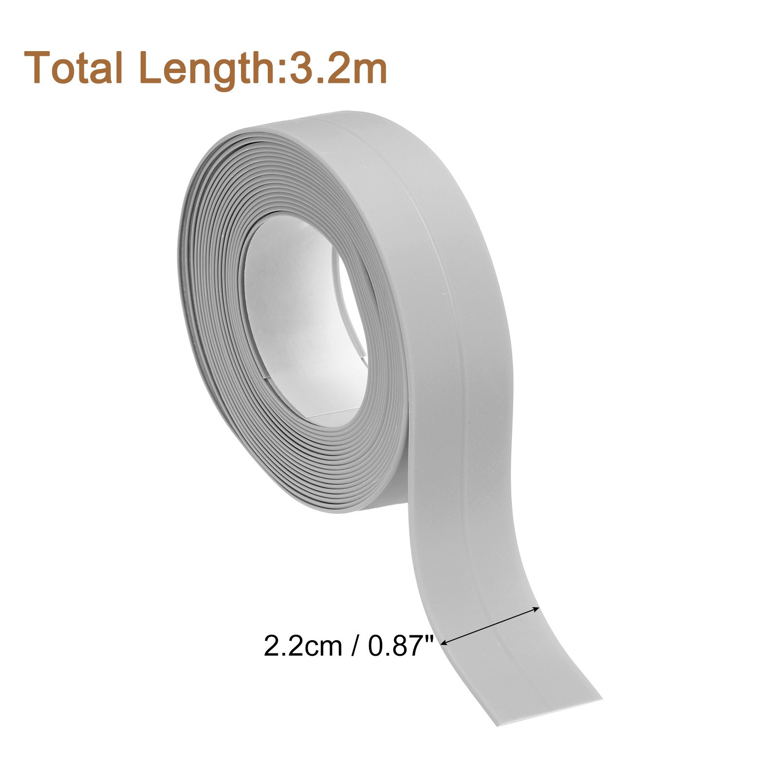 4 Rolls Grey Caulk Strip Waterproof, 0.87″ x 10.5Ft Bathtub Caulk Sealing Tape