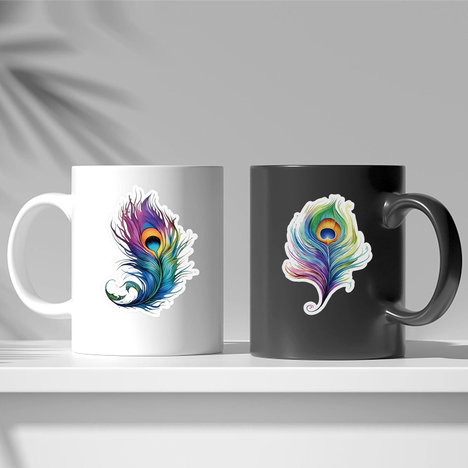 50 Pegatinas Coloridas De Pavo Real Impermeables Para Portatil Botella Diario